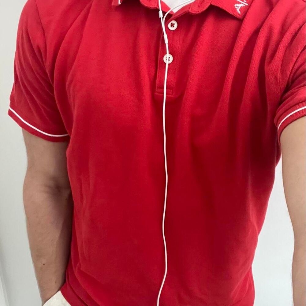 Armani-exchange Men's Red Polo-shirts